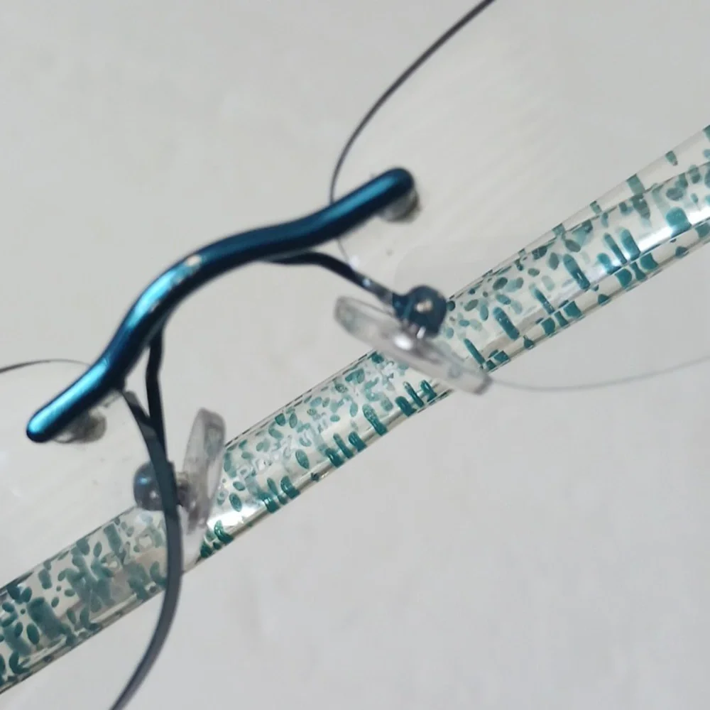 Women's Rimless Readers EyeGlasses + 1.25 Blue/Green